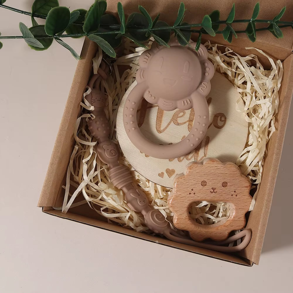 Adorable Silicone Bunny Pacifier Chain and Bear Gift Set for Your Little One