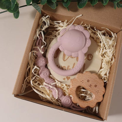 Adorable Silicone Bunny Pacifier Chain and Bear Gift Set for Your Little One