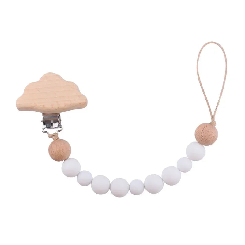 1-3Pcs New Stroller Clip Baby Gym Hanging Toys Cartoon Pattern Kids Pacifier Chain Silicone Beads Teething Set Babies Supplies