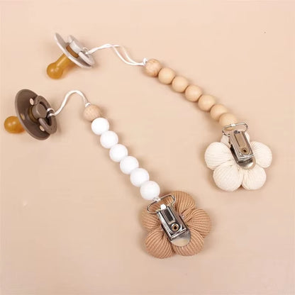 1Pc Cute Baby Silicone Flower Pacifier Chain Newborn Baby Accessories Pacifier Clip Pacifier Chain Teether Loss Prevention Chain