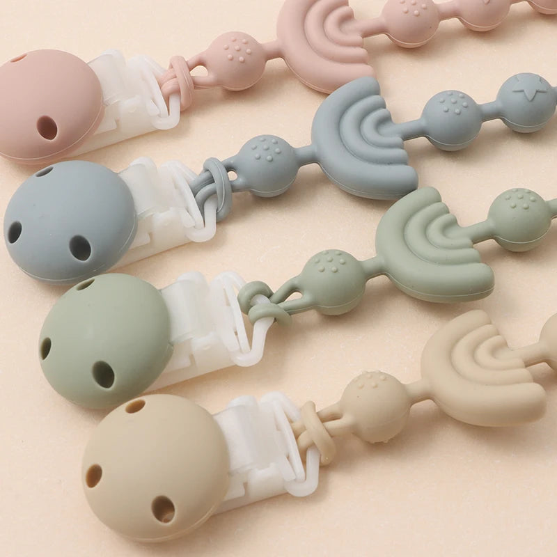 Stylish Baby Silicone Pacifier Clip - BPA Free Teething Chain Holder for Cute Babies - Perfect Gift for 13-24 Month Olds