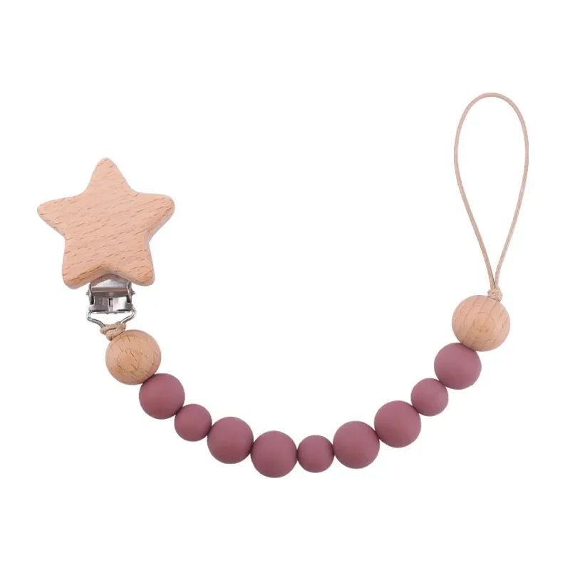 1-3Pcs New Stroller Clip Baby Gym Hanging Toys Cartoon Pattern Kids Pacifier Chain Silicone Beads Teething Set Babies Supplies