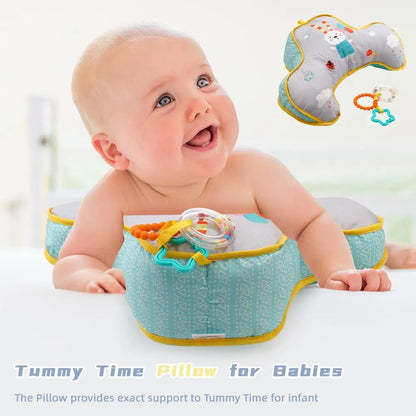 Delightful Double-Sided Baby Pillow for Tummy Time - High Contrast Sensory Toy and Supportive Lying Pillow for Developmental Growth
