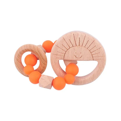 1-3Pcs New Stroller Clip Baby Gym Hanging Toys Cartoon Pattern Kids Pacifier Chain Silicone Beads Teething Set Babies Supplies
