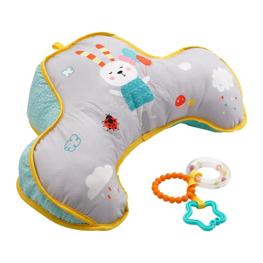 Delightful Double-Sided Baby Pillow for Tummy Time - High Contrast Sensory Toy and Supportive Lying Pillow for Developmental Growth