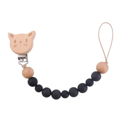 1-3Pcs New Stroller Clip Baby Gym Hanging Toys Cartoon Pattern Kids Pacifier Chain Silicone Beads Teething Set Babies Supplies