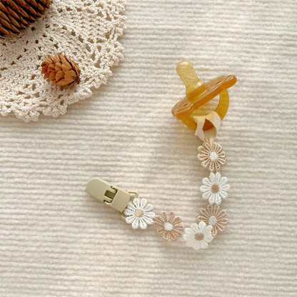 Charming Baby Pacifier Chain - Daisy Design Dummy Holder for Teething and Nursing - Perfect Newborn Accessory