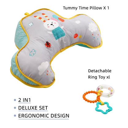 Delightful Double-Sided Baby Pillow for Tummy Time - High Contrast Sensory Toy and Supportive Lying Pillow for Developmental Growth