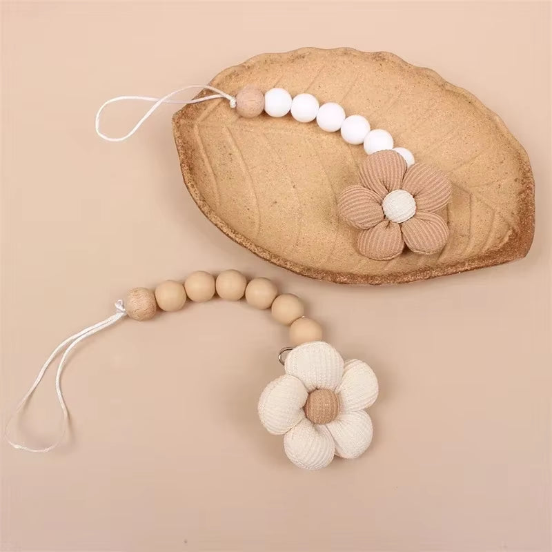 1Pc Cute Baby Silicone Flower Pacifier Chain Newborn Baby Accessories Pacifier Clip Pacifier Chain Teether Loss Prevention Chain