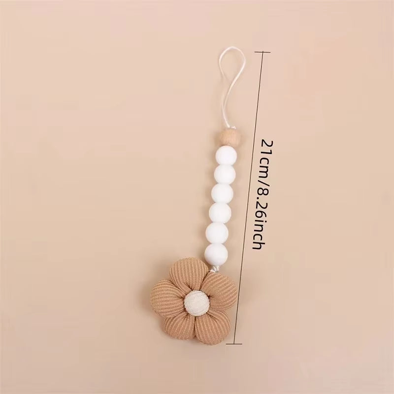 1Pc Cute Baby Silicone Flower Pacifier Chain Newborn Baby Accessories Pacifier Clip Pacifier Chain Teether Loss Prevention Chain
