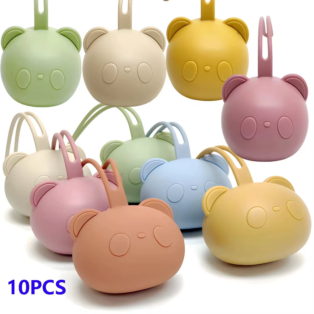 Stylish Bear Pacifier Bag - Eco-Friendly Silicone Dustproof Organizer for Baby Soothers and Chains