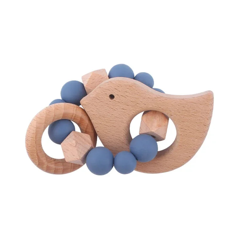 1-3Pcs New Stroller Clip Baby Gym Hanging Toys Cartoon Pattern Kids Pacifier Chain Silicone Beads Teething Set Babies Supplies