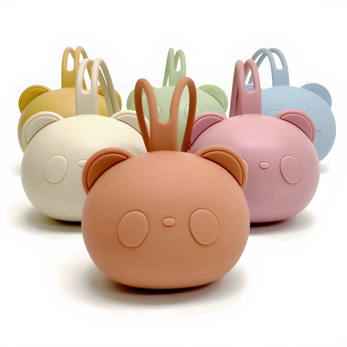 Stylish Bear Pacifier Bag - Eco-Friendly Silicone Dustproof Organizer for Baby Soothers and Chains