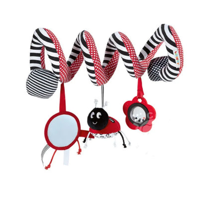 Engaging Black & White Baby Spiral Plush Toy - Perfect for Newborn Sensory Development