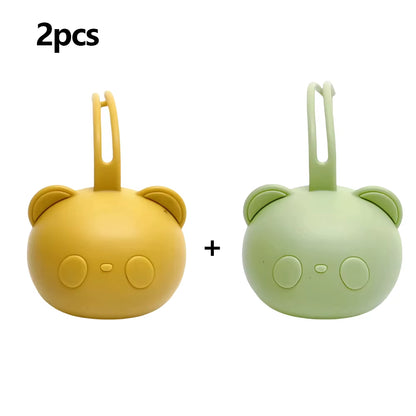 Stylish Bear Pacifier Bag - Eco-Friendly Silicone Dustproof Organizer for Baby Soothers and Chains