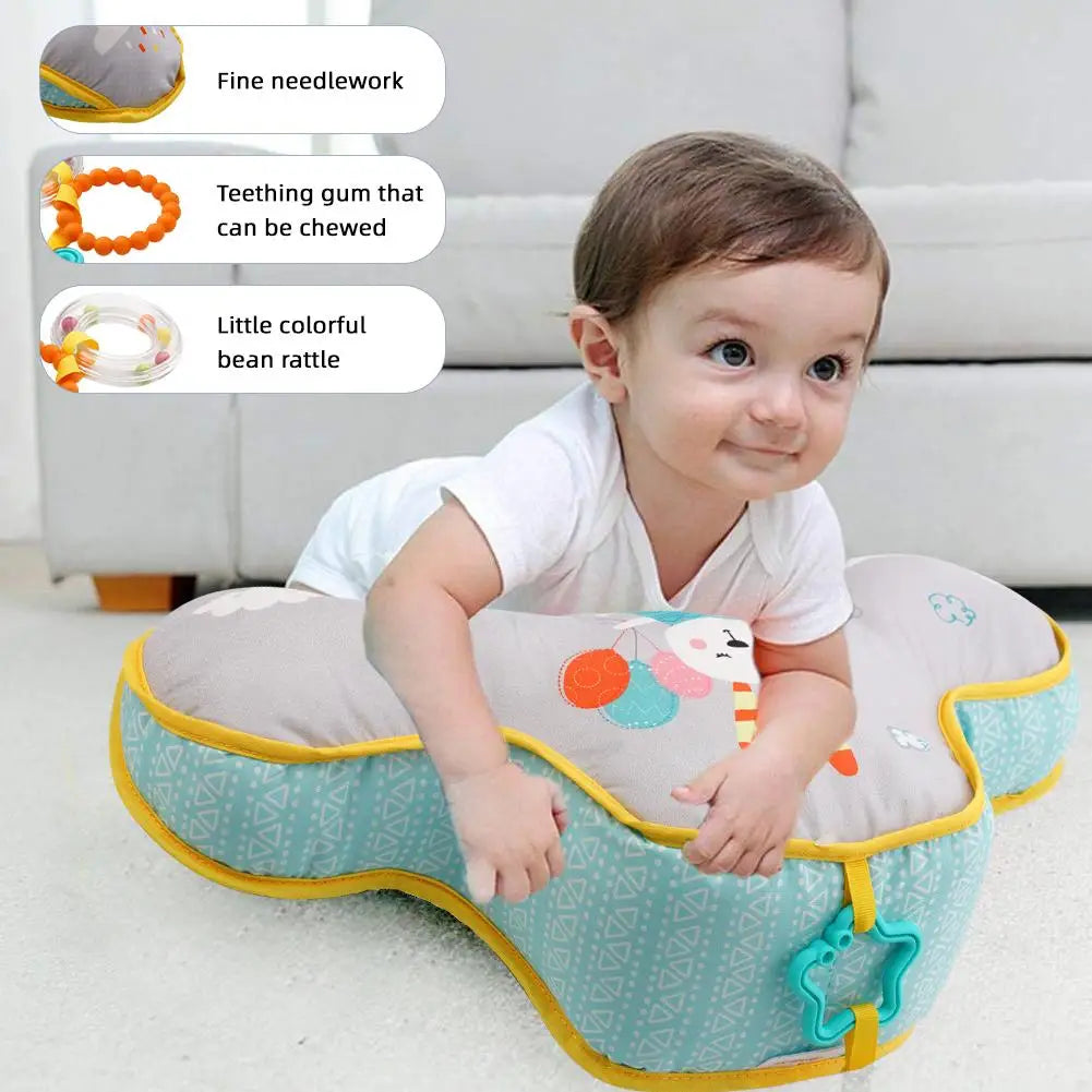 Delightful Double-Sided Baby Pillow for Tummy Time - High Contrast Sensory Toy and Supportive Lying Pillow for Developmental Growth