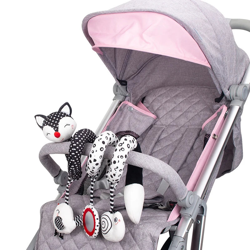 Engaging Black & White Baby Spiral Plush Toy - Perfect for Newborn Sensory Development