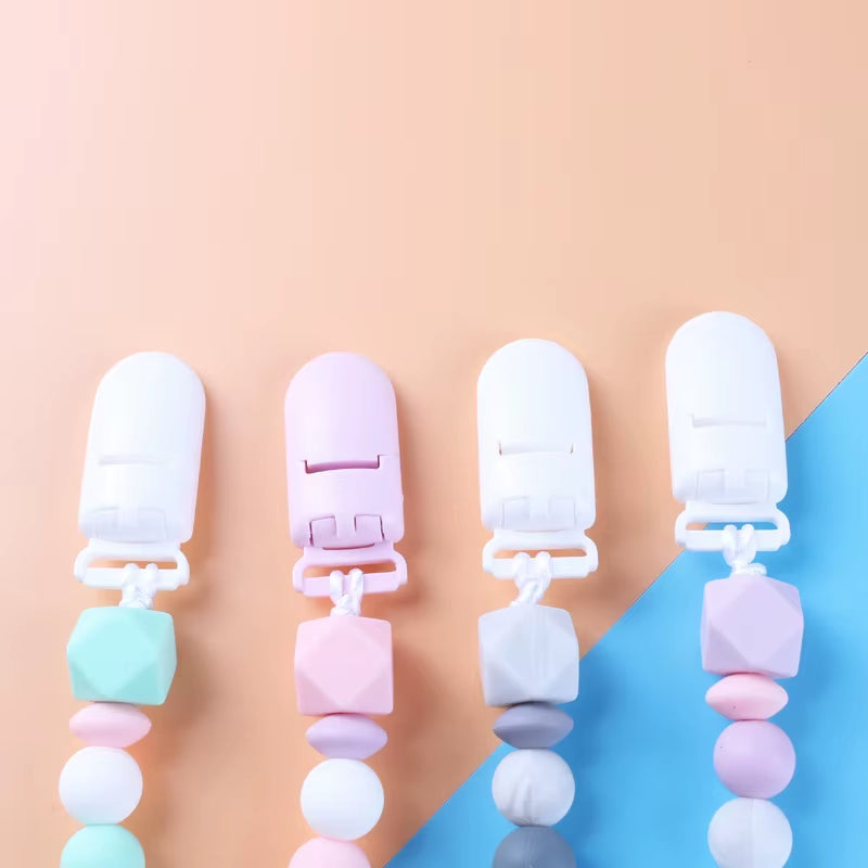 Baby Pacifier Clip Chain Teether Anti-Drop Chain Small Dinosaur Silicone Bead Pacifier Chain Baby Products
