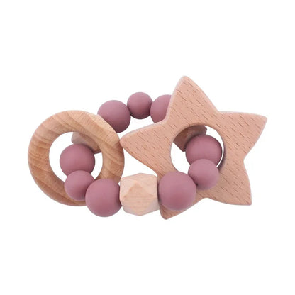 1-3Pcs New Stroller Clip Baby Gym Hanging Toys Cartoon Pattern Kids Pacifier Chain Silicone Beads Teething Set Babies Supplies