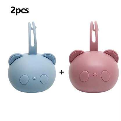 Stylish Bear Pacifier Bag - Eco-Friendly Silicone Dustproof Organizer for Baby Soothers and Chains