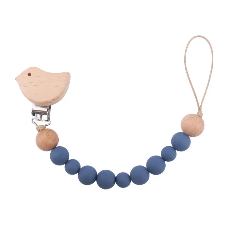 1-3Pcs New Stroller Clip Baby Gym Hanging Toys Cartoon Pattern Kids Pacifier Chain Silicone Beads Teething Set Babies Supplies