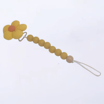 1Pc Cute Baby Silicone Flower Pacifier Chain Newborn Baby Accessories Pacifier Clip Pacifier Chain Teether Loss Prevention Chain