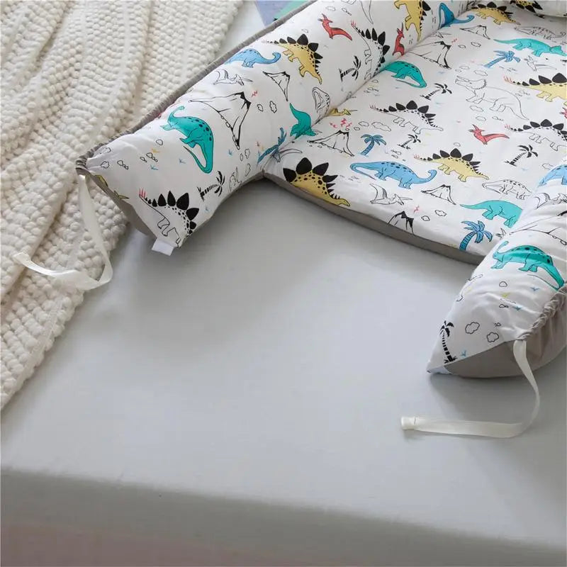 Baby Nest Bed with Pillow Portable Baby Lounger Adjustable Newborn Lounger Travel Crib Soft Breathable for Newborn Bed Bumper