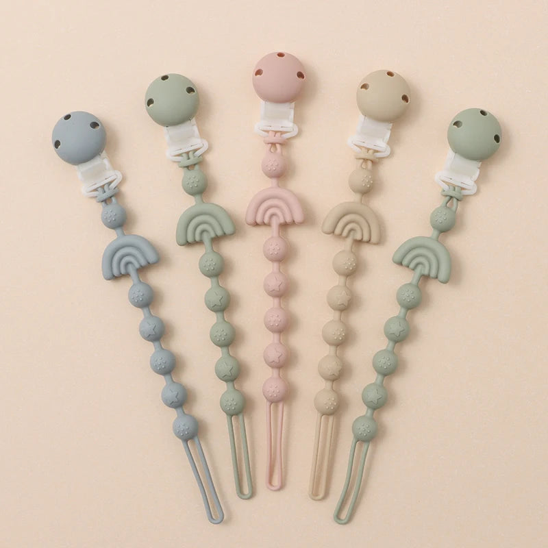 Stylish Baby Silicone Pacifier Clip - BPA Free Teething Chain Holder for Cute Babies - Perfect Gift for 13-24 Month Olds