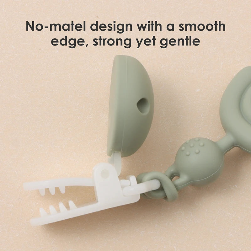 Stylish Baby Silicone Pacifier Clip - BPA Free Teething Chain Holder for Cute Babies - Perfect Gift for 13-24 Month Olds