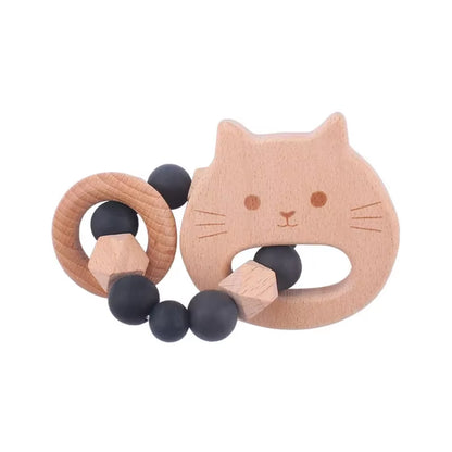 1-3Pcs New Stroller Clip Baby Gym Hanging Toys Cartoon Pattern Kids Pacifier Chain Silicone Beads Teething Set Babies Supplies