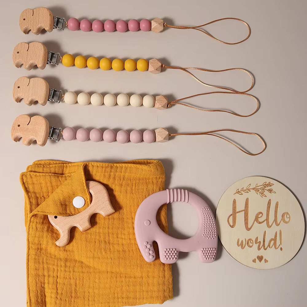 Delightful 100% Organic Cotton Baby Blanket & Toy Elephant Teether Rattle Gift Set - Perfect for Newborns!