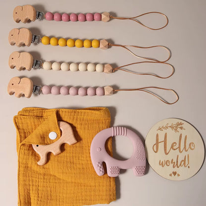 Delightful 100% Organic Cotton Baby Blanket & Toy Elephant Teether Rattle Gift Set - Perfect for Newborns!