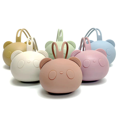 Stylish Bear Pacifier Bag - Eco-Friendly Silicone Dustproof Organizer for Baby Soothers and Chains