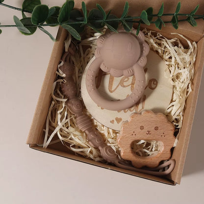 Adorable Silicone Bunny Pacifier Chain and Bear Gift Set for Your Little One