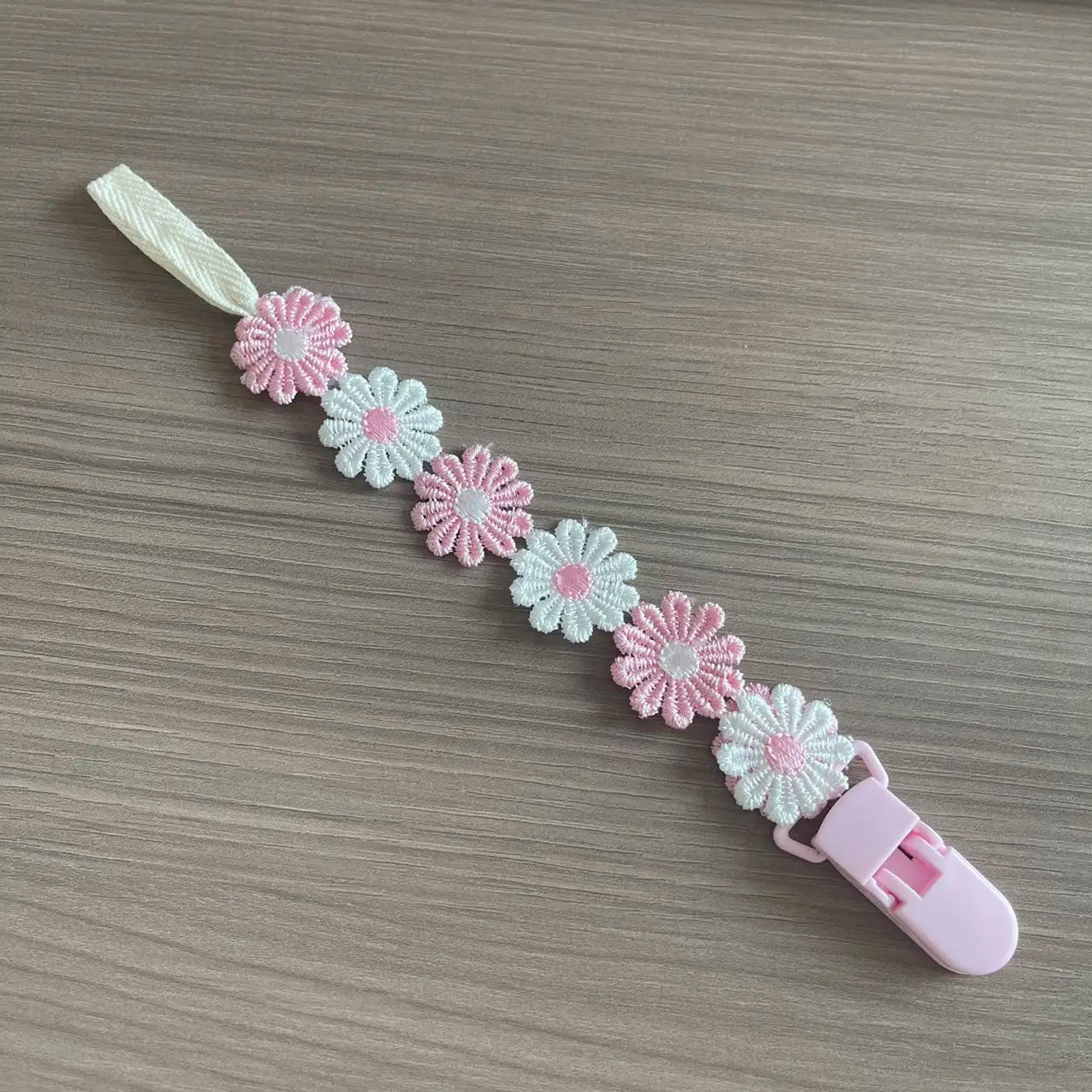 Charming Baby Pacifier Chain - Daisy Design Dummy Holder for Teething and Nursing - Perfect Newborn Accessory