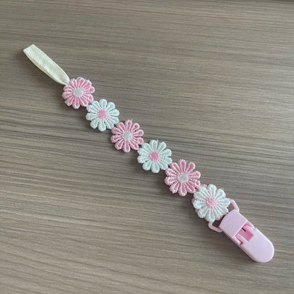 Charming Baby Pacifier Chain - Daisy Design Dummy Holder for Teething and Nursing - Perfect Newborn Accessory