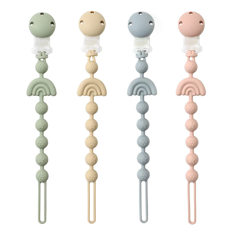 Stylish Baby Silicone Pacifier Clip - BPA Free Teething Chain Holder for Cute Babies - Perfect Gift for 13-24 Month Olds