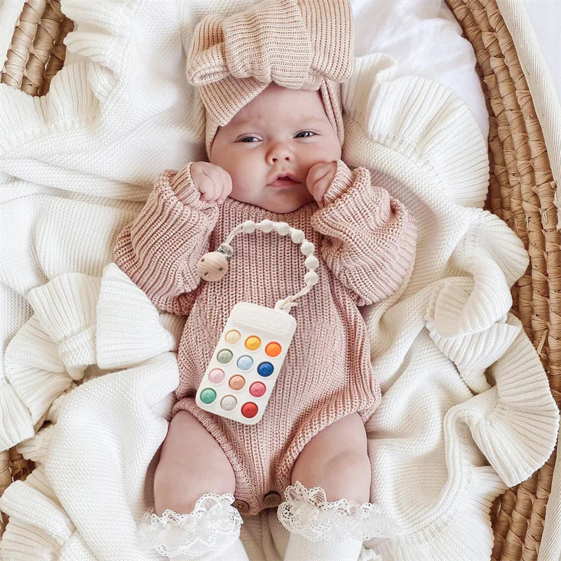 Delight Your Baby with Our Mobile Phone Shaped BPA-Free Silicone Teether - Perfect for Dental Care and Gums Relief!