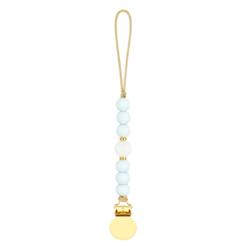 Stylish Adjustable Baby Pacifier Clip - Secure and Portable Silicone Beads Strap for Infants