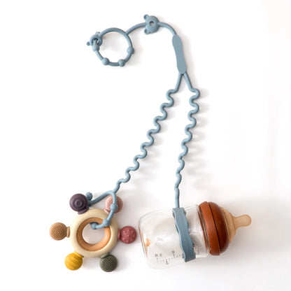 Keep Your Baby's Pacifier Close and Clean with Our Adjustable Silicone Pacifier Chain – Includes 2 Clips for Ultimate Convenience!
