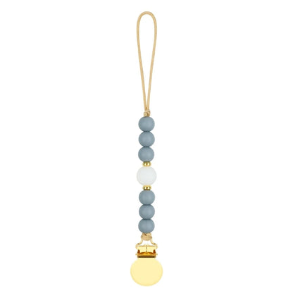 Stylish Adjustable Baby Pacifier Clip - Secure and Portable Silicone Beads Strap for Infants