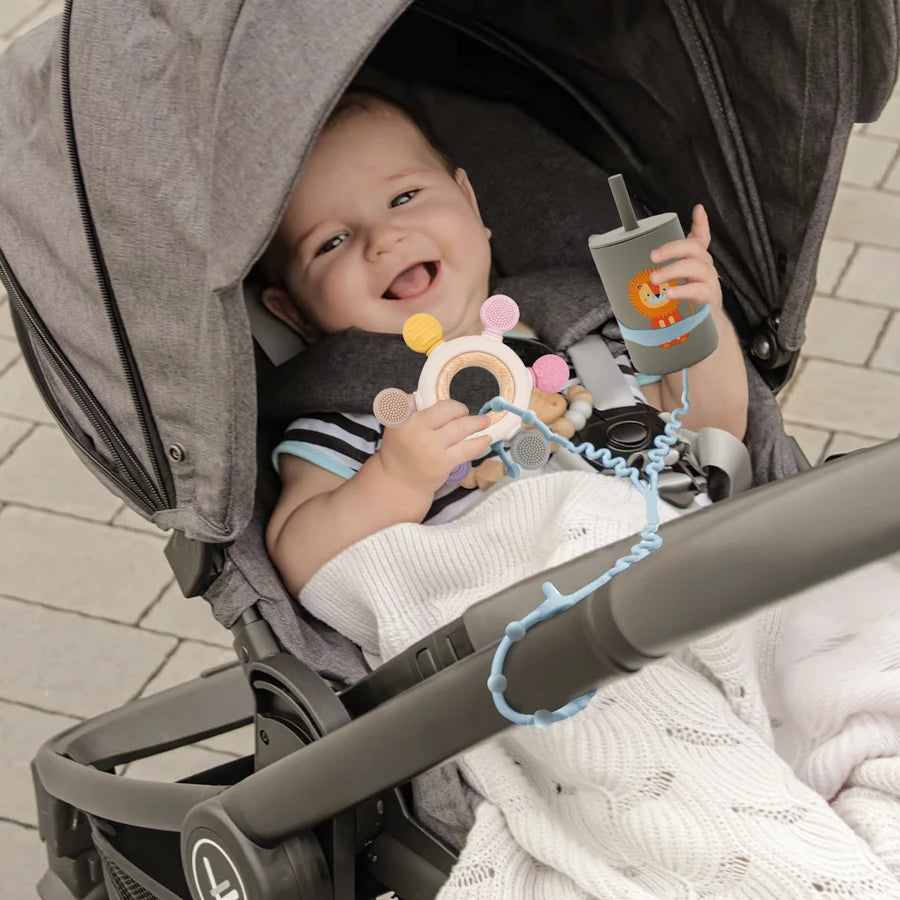 Keep Your Baby's Pacifier Close and Clean with Our Adjustable Silicone Pacifier Chain – Includes 2 Clips for Ultimate Convenience!