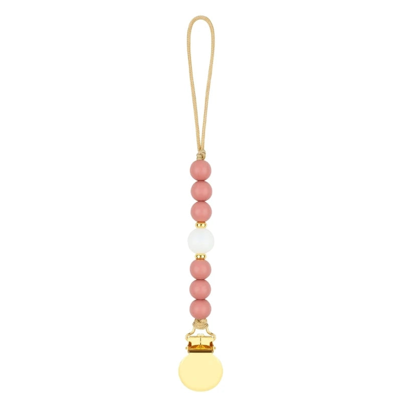 Stylish Adjustable Baby Pacifier Clip - Secure and Portable Silicone Beads Strap for Infants