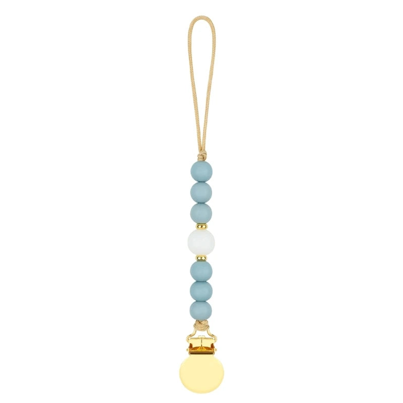 Stylish Adjustable Baby Pacifier Clip - Secure and Portable Silicone Beads Strap for Infants
