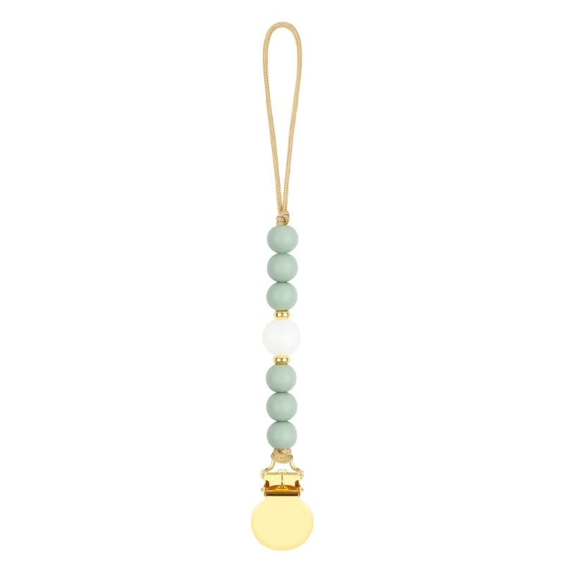 Stylish Adjustable Baby Pacifier Clip - Secure and Portable Silicone Beads Strap for Infants
