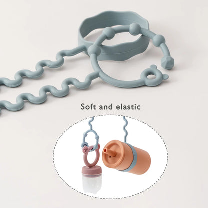 Keep Your Baby's Pacifier Close and Clean with Our Adjustable Silicone Pacifier Chain – Includes 2 Clips for Ultimate Convenience!