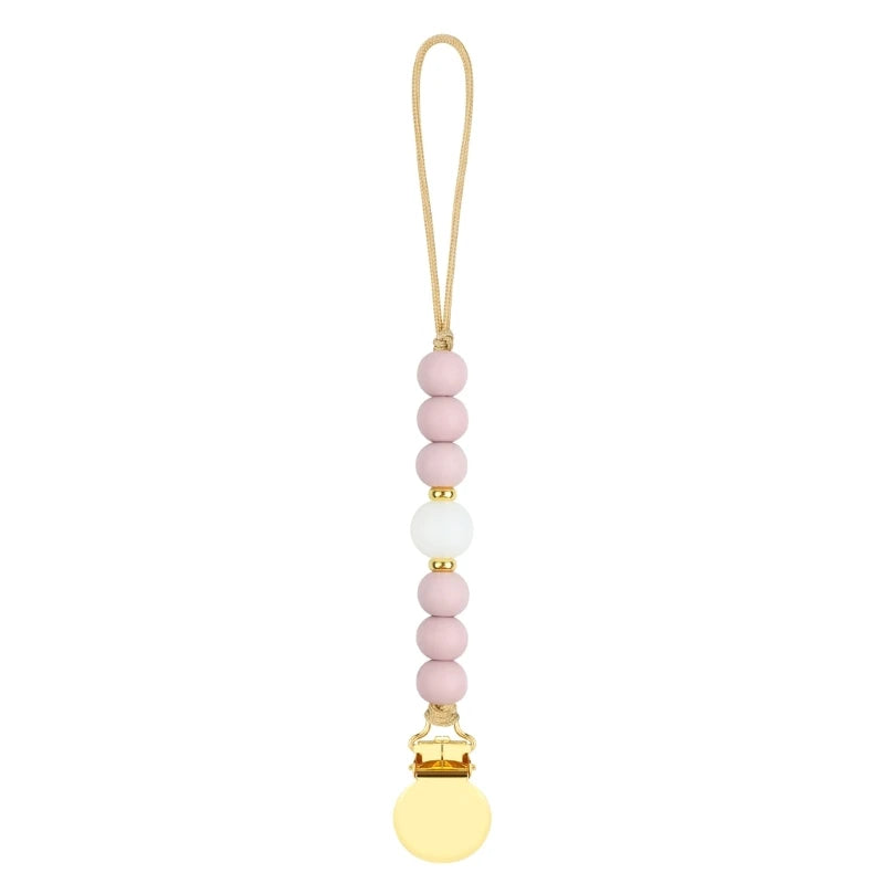 Stylish Adjustable Baby Pacifier Clip - Secure and Portable Silicone Beads Strap for Infants