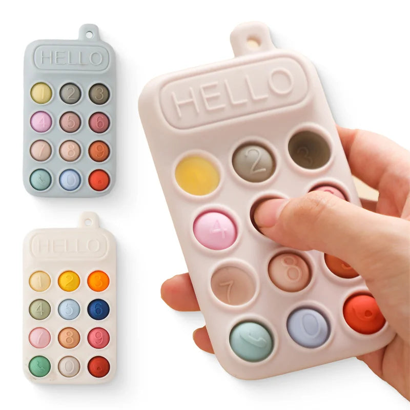 Delight Your Baby with Our Mobile Phone Shaped BPA-Free Silicone Teether - Perfect for Dental Care and Gums Relief!