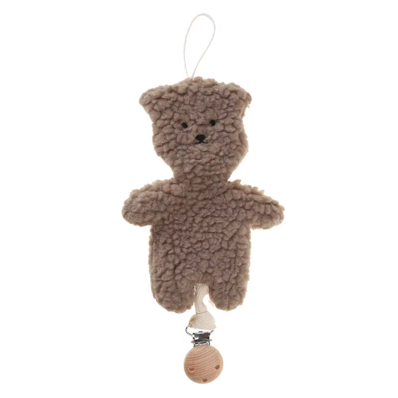 Baby Pacifier Clip Chain Pendant Soft Cartoon Bear Shaped Pacifier Clip Holder Leash Hanging Strap Ornament for Newborn Infants