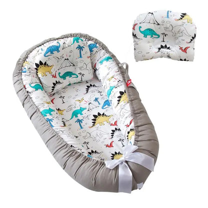 Baby Nest Bed with Pillow Portable Baby Lounger Adjustable Newborn Lounger Travel Crib Soft Breathable for Newborn Bed Bumper